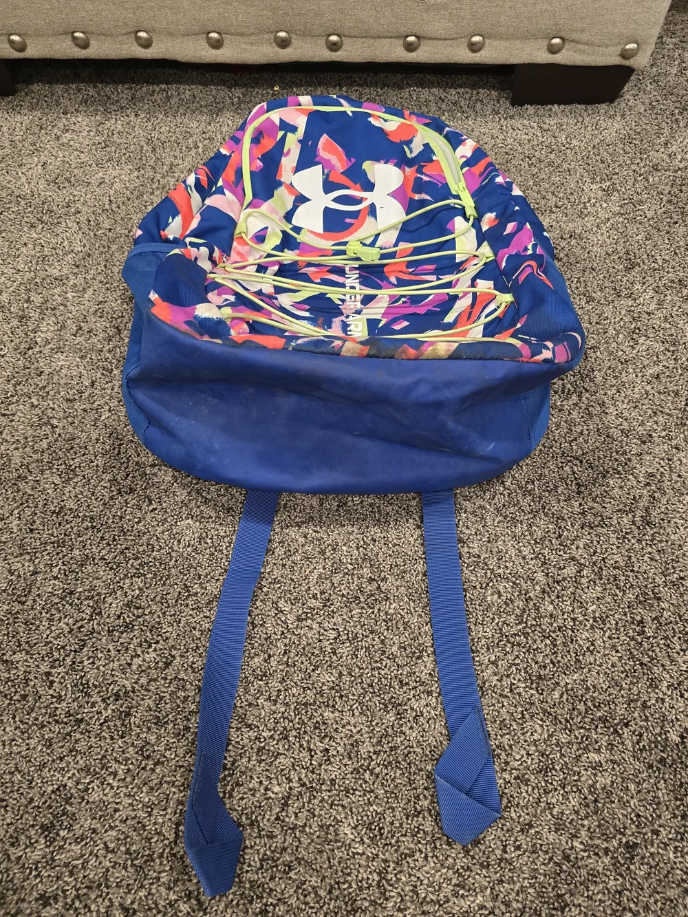 Under Armour Royal Blue Abstract Print Drawstring Backpack